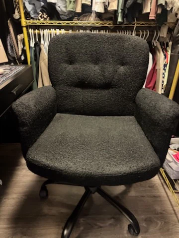 Keratee Black Teddy Fleece Office Chair