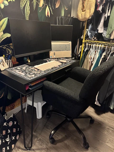 Keratee Black Teddy Fleece Office Chair - photo 3