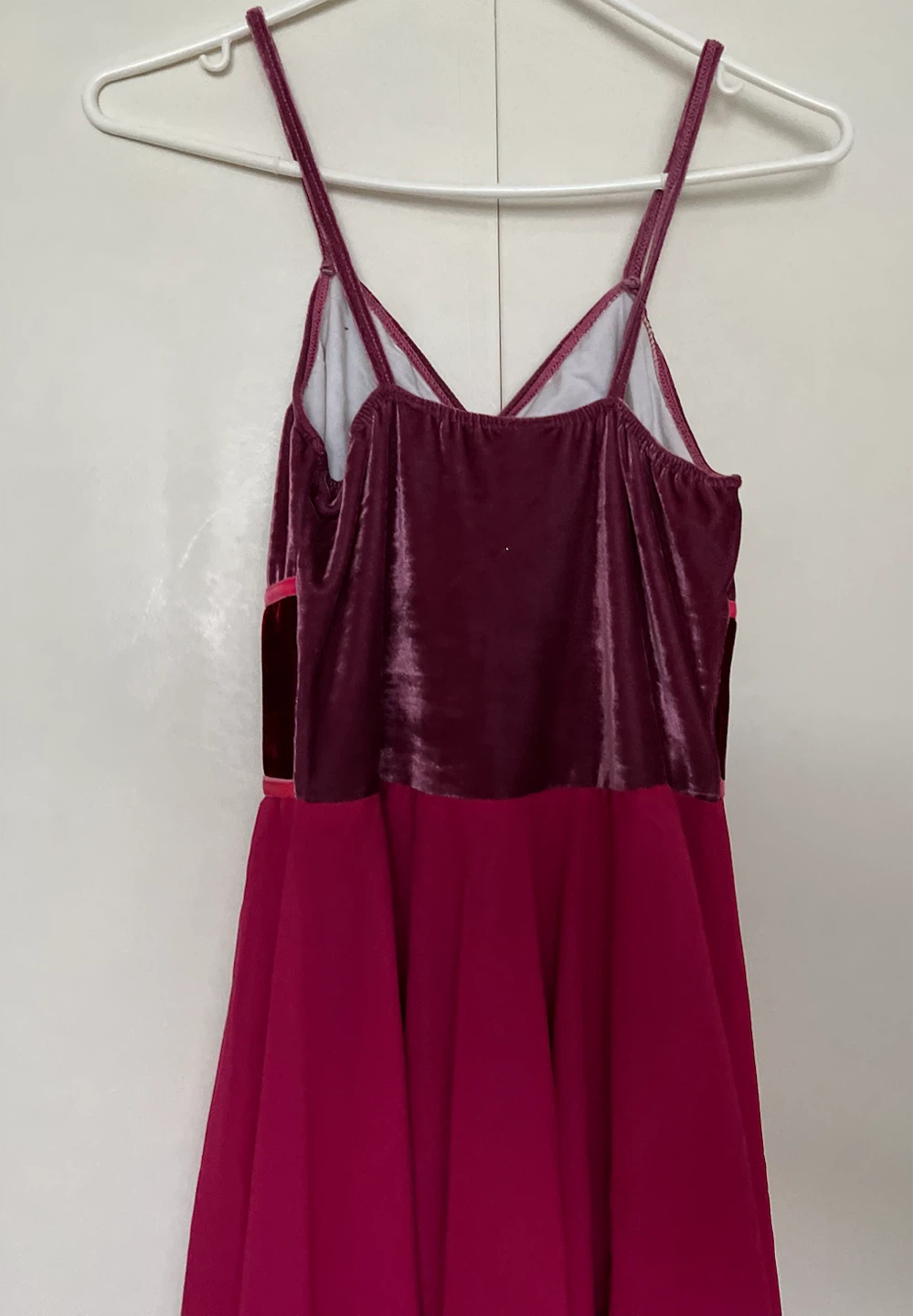 Burgundy and Pink Velvet Dance Dress - photo 5