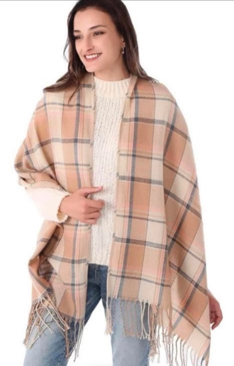 Women’s  soft plaid scarf,new