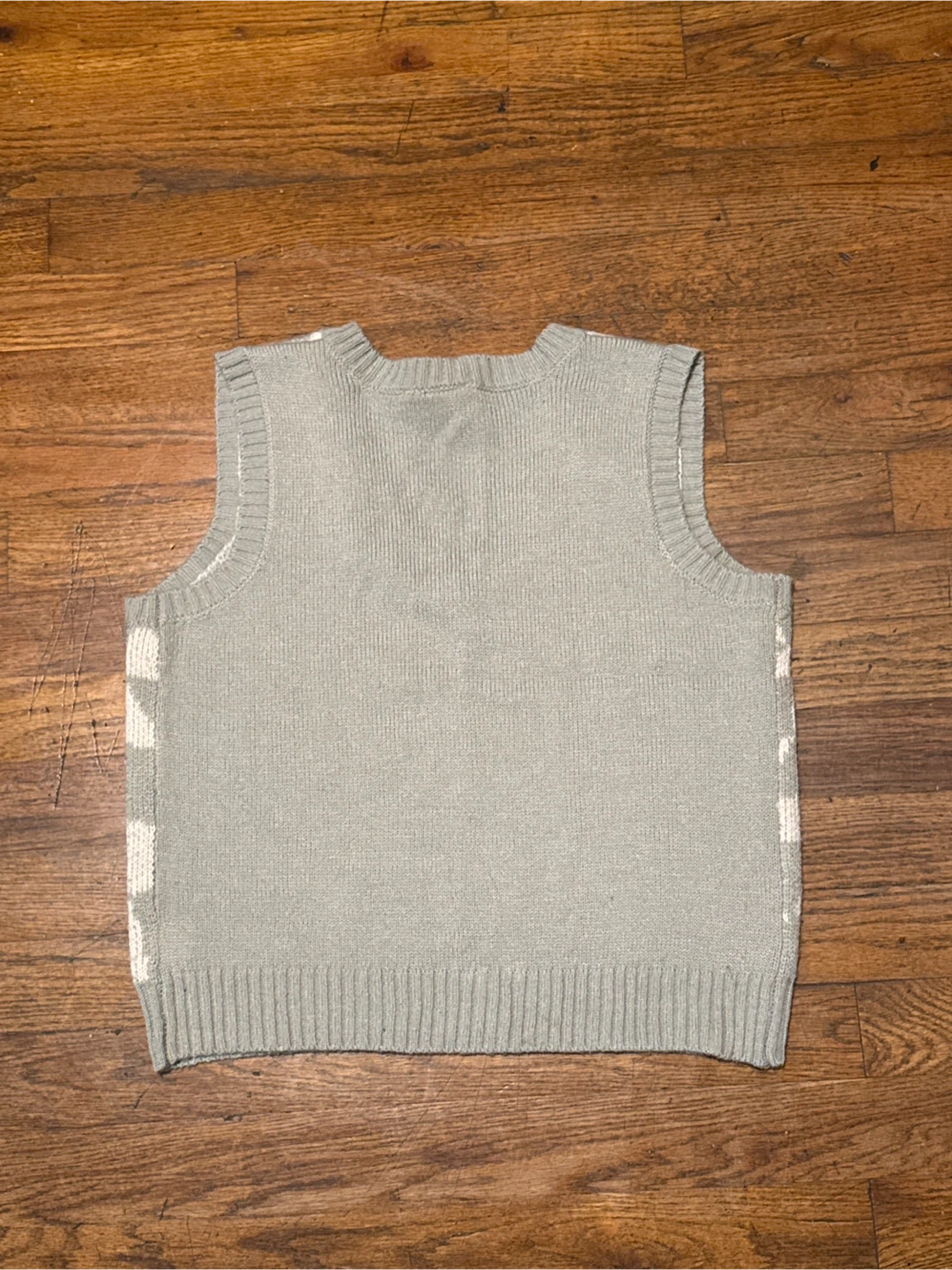 Neon Soul Sage Green Checker Knit Sweater Vest - photo 2