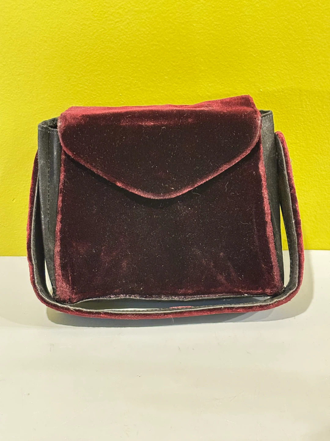 Vintage Burgundy Velvet Handbag