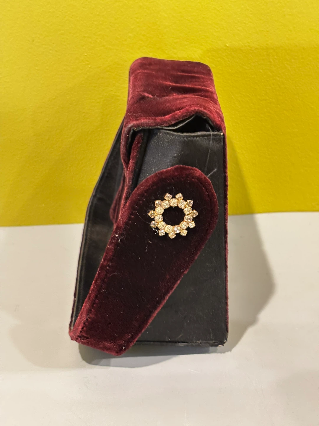 Vintage Burgundy Velvet Handbag - photo 2