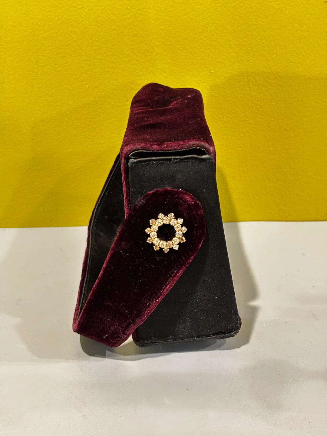 Vintage Burgundy Velvet Handbag - photo 4