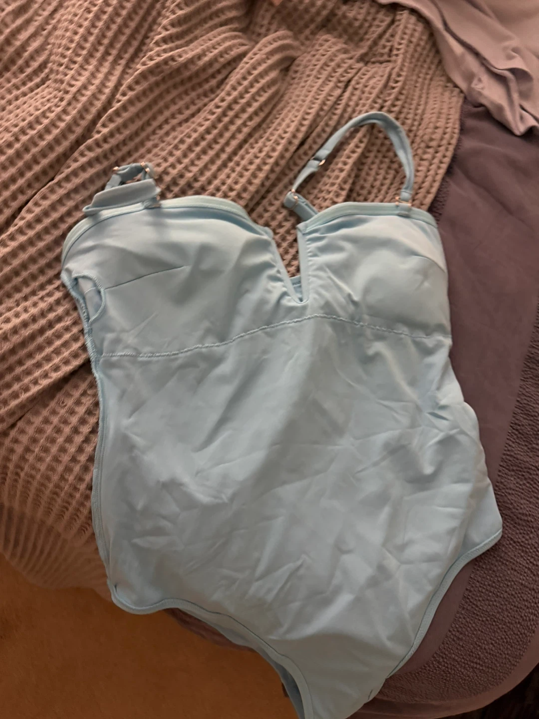 George light blue one-piece swimsuit