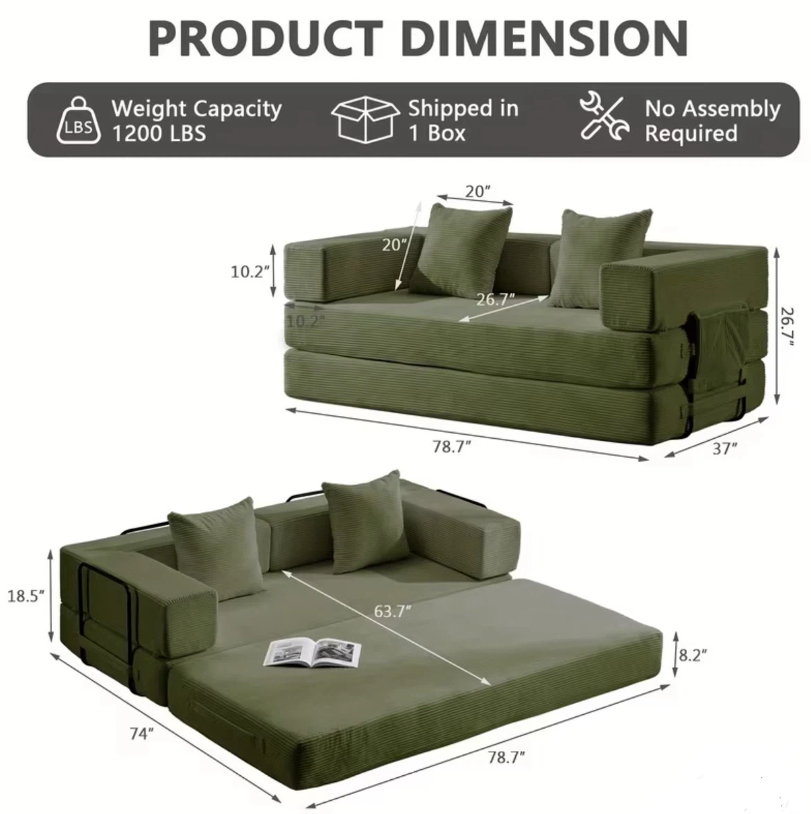 Convertible Sleep Sofa Bed