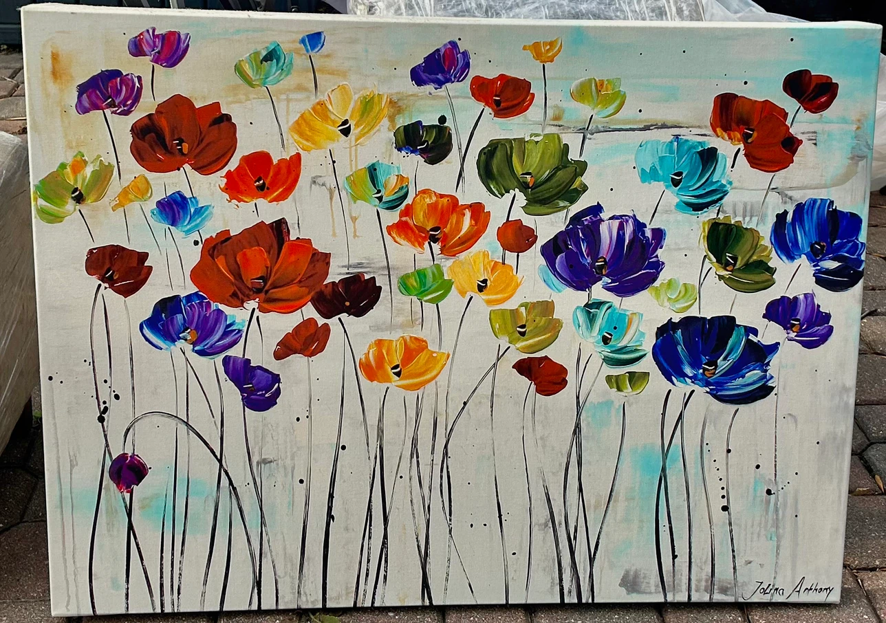Jolina Anthony Floral Canvas Painting