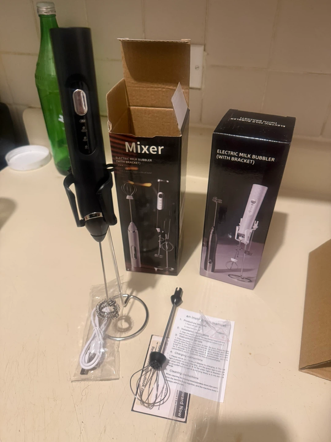 Electric Milk Bubbler and Handheld Mixer