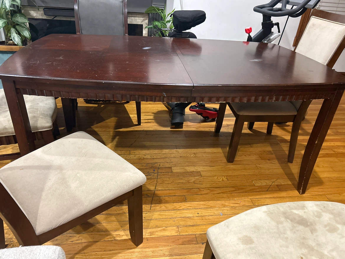 Dark Wood Dining Table with 4 Chairs - photo 3