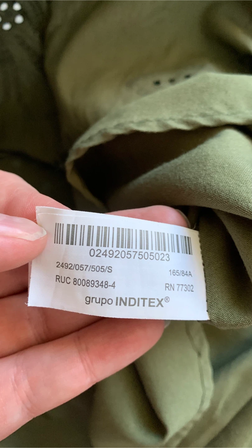 Zara Olive Green Embroidered Eyelet Dress - Size Small - photo 5