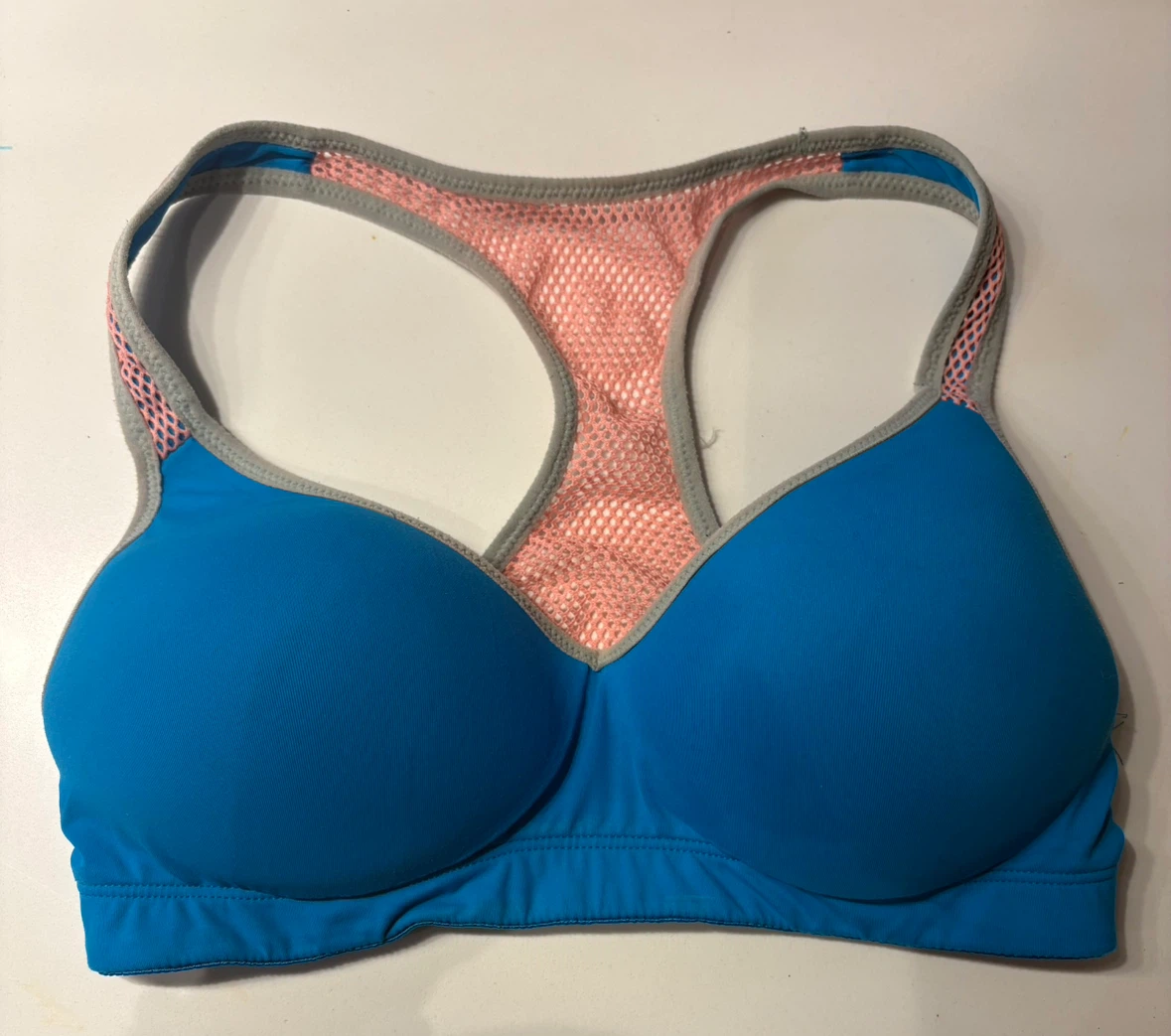 PINK Blue Racerback Sports Bra