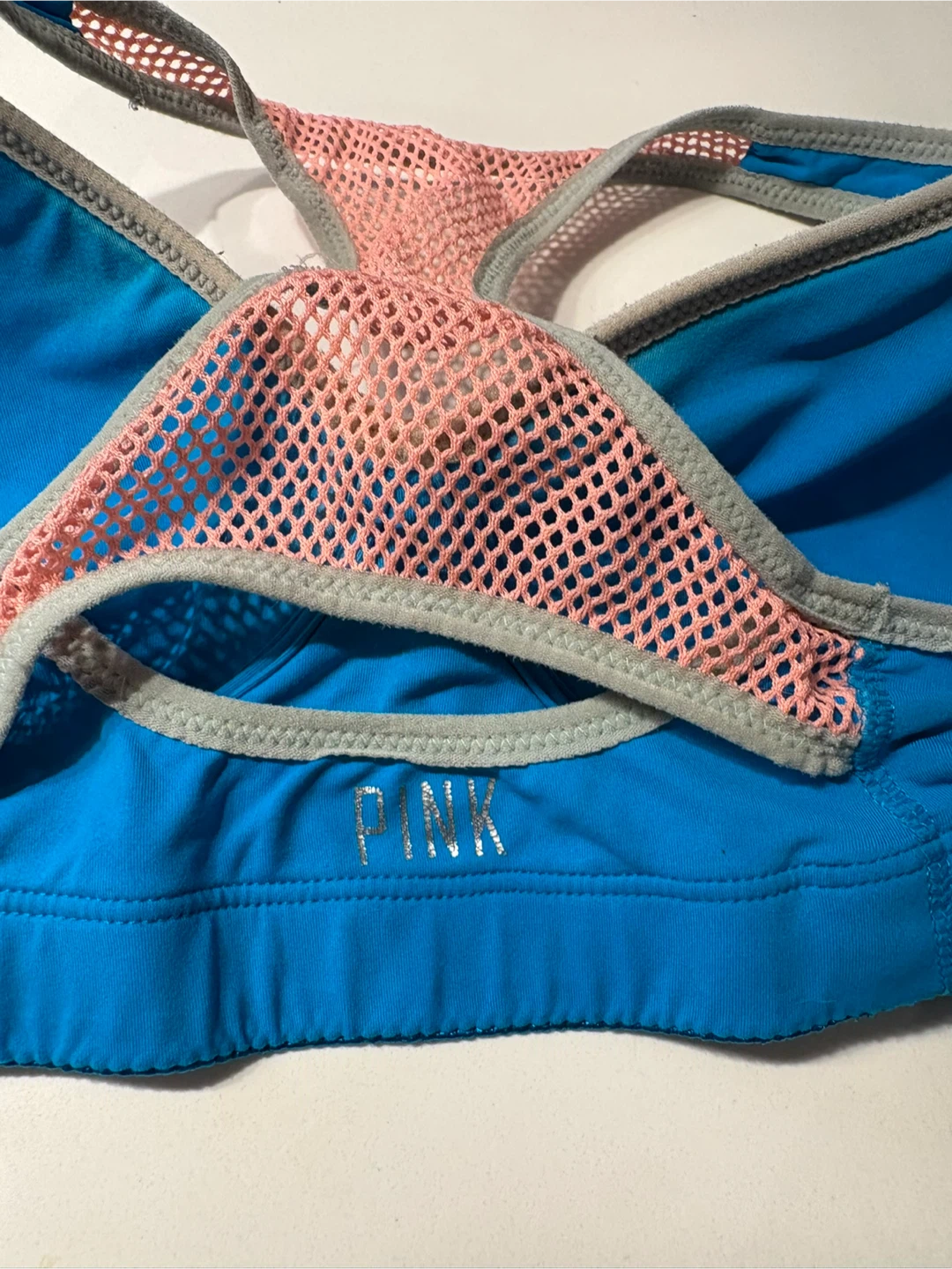PINK Blue Racerback Sports Bra - photo 3