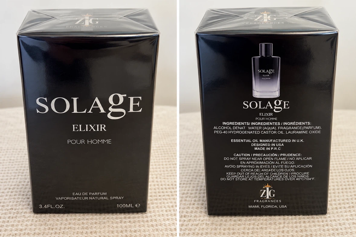 SOLAGE ELIXIR POUR HOMME – 100 mL Eau de Parfum