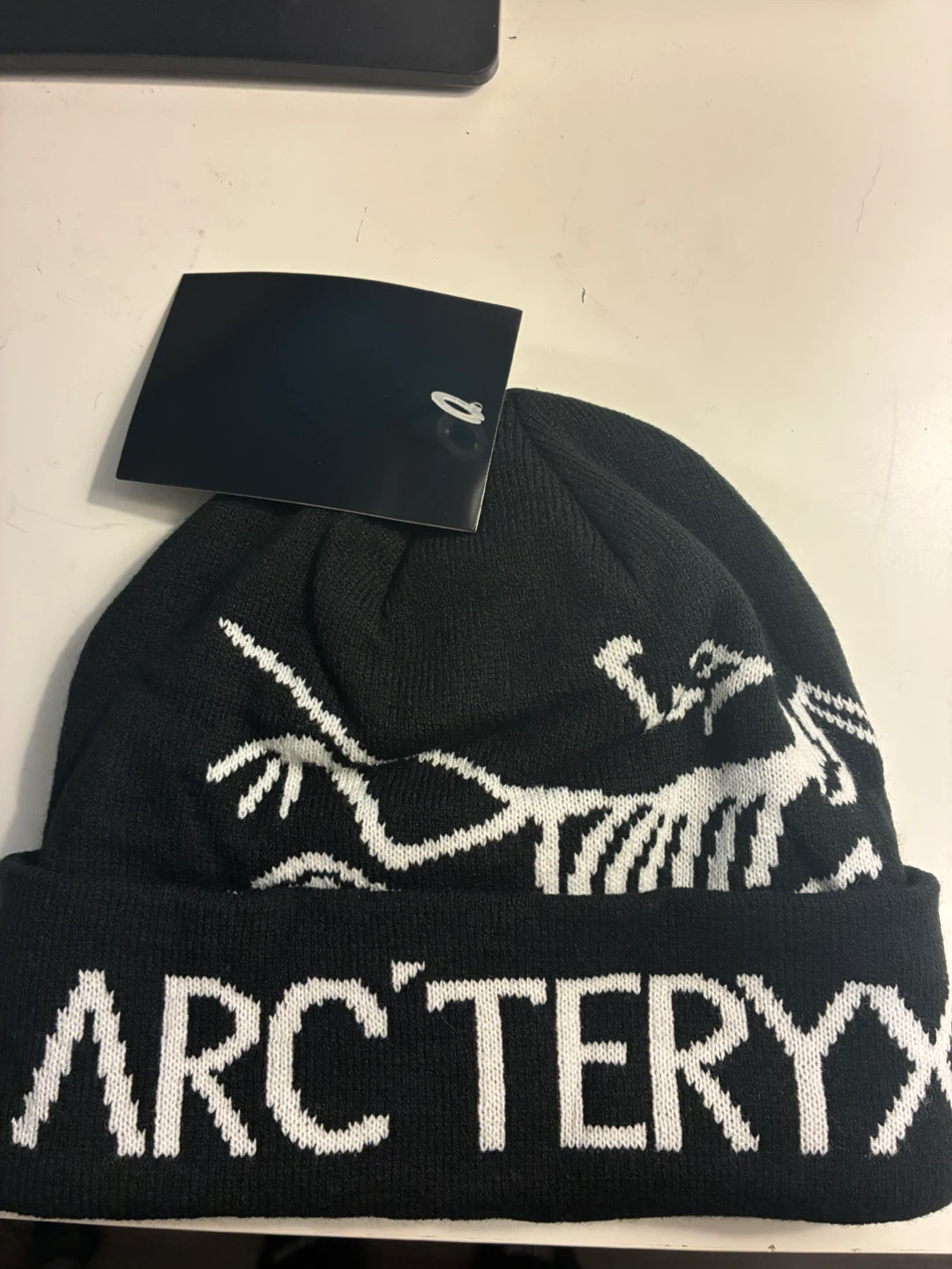 Arc'teryx Black and White Knit Beanie