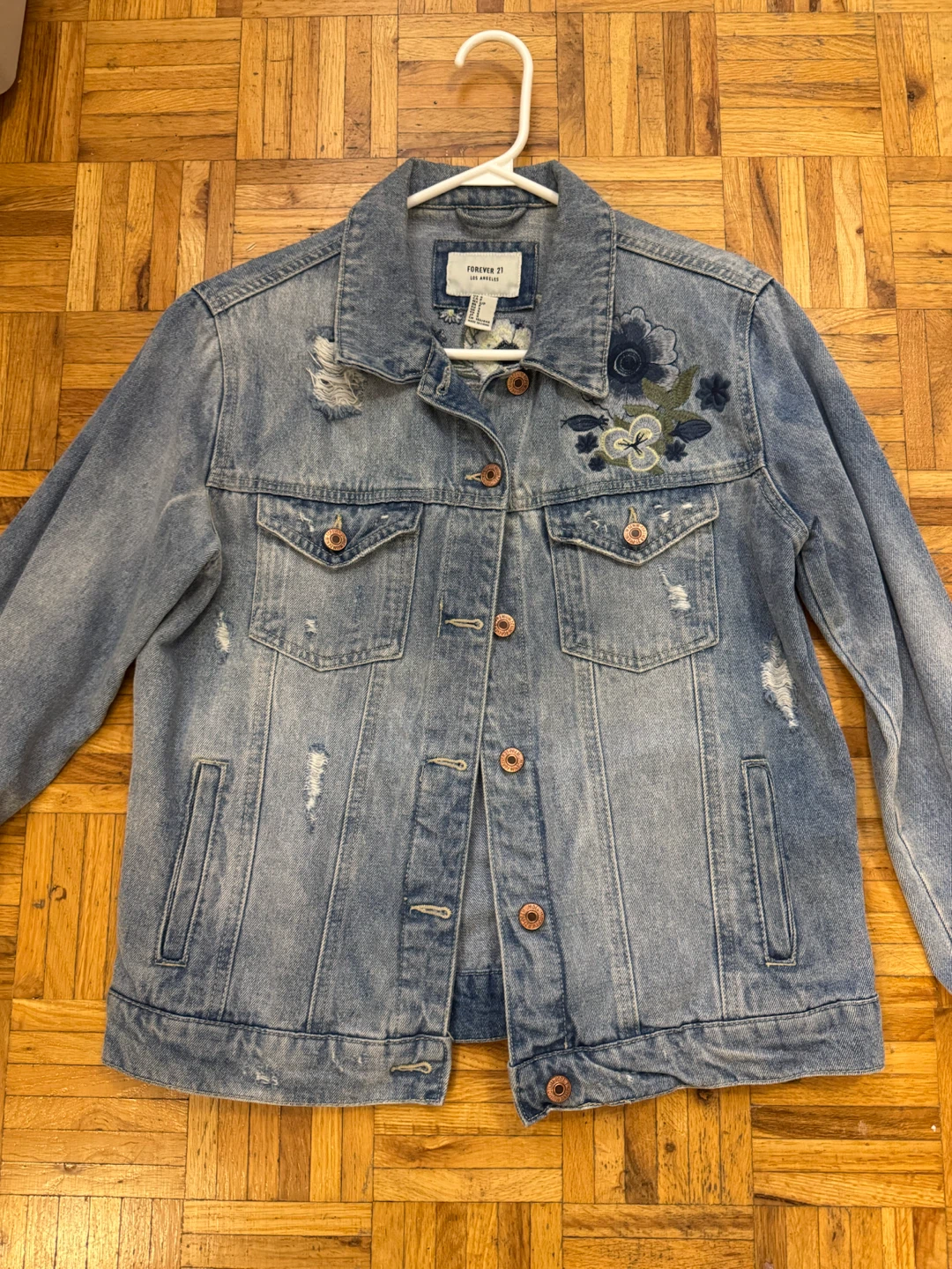 Forever 21 Embroidered Denim Jacket