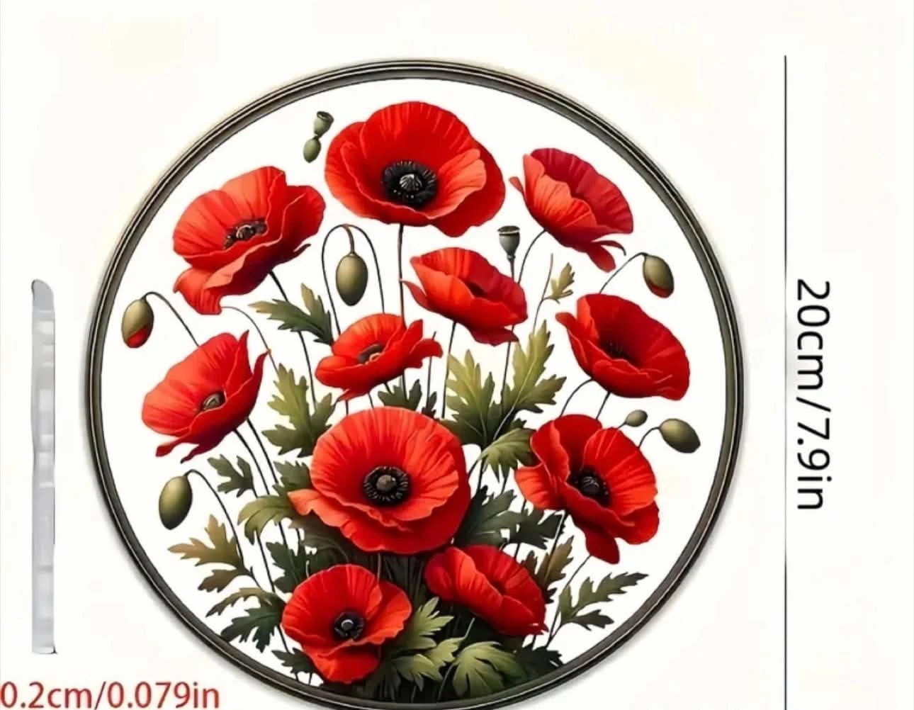 2D acrylic sun catcher, poppies, new - photo 2