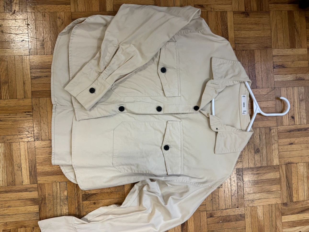MANGO Beige Button-Down Shirt