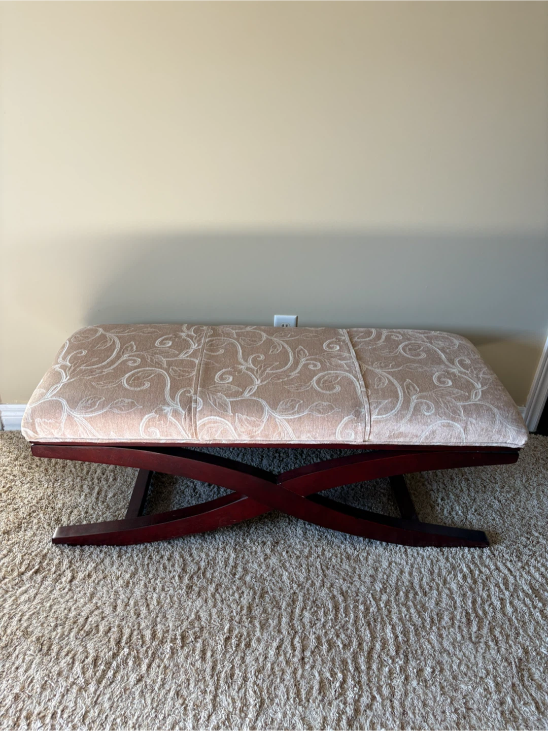 Upholstered X-Base Entryway Bench