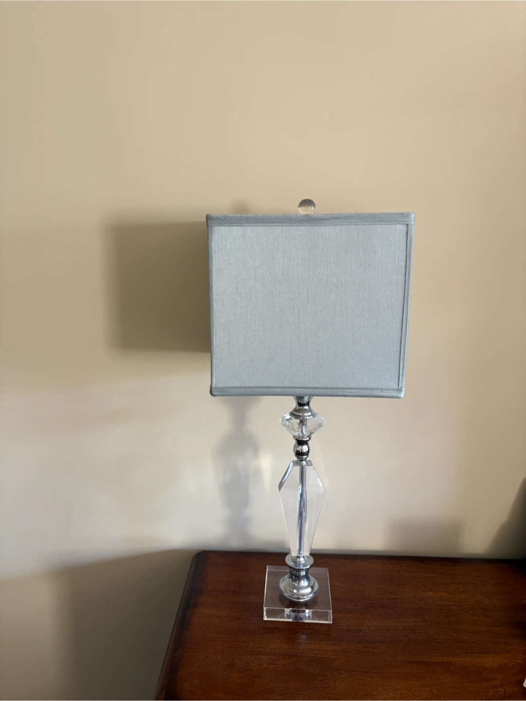 Set of 2 Modern Crystal and Chrome Table Lamp