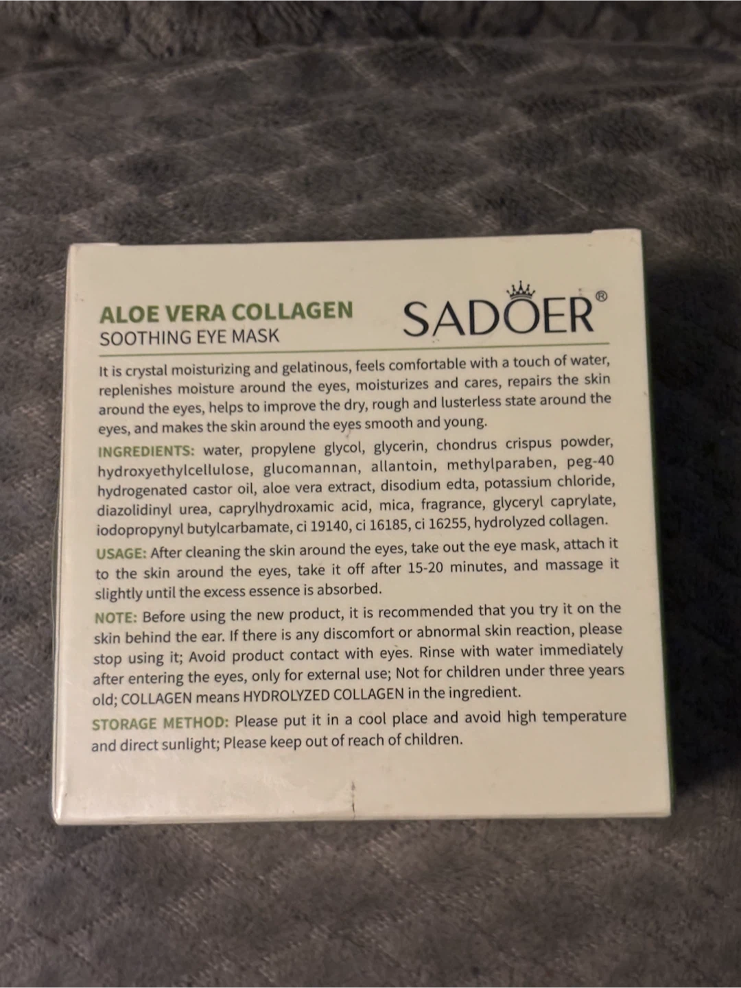 SADOER Aloe Vera Collagen Eye Mask - 60 Pieces - photo 2