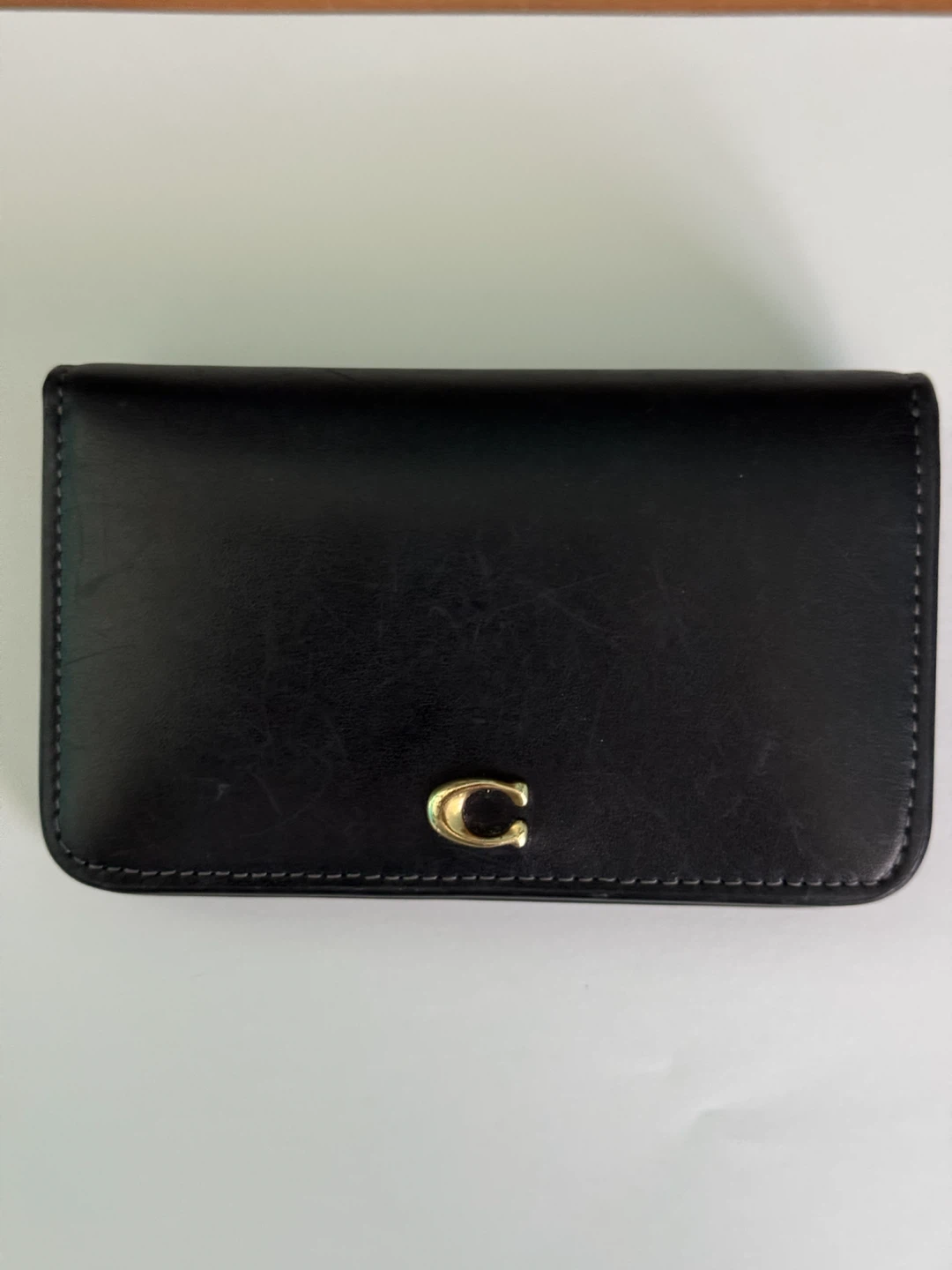 Coach Black Leather Card Case Wallet