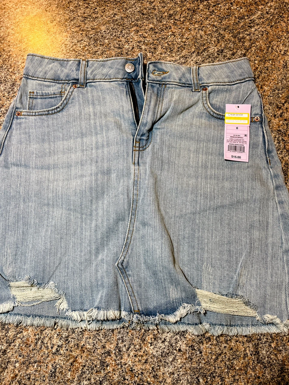 Wild Fable Light Wash Distressed Denim Skirt Size 6