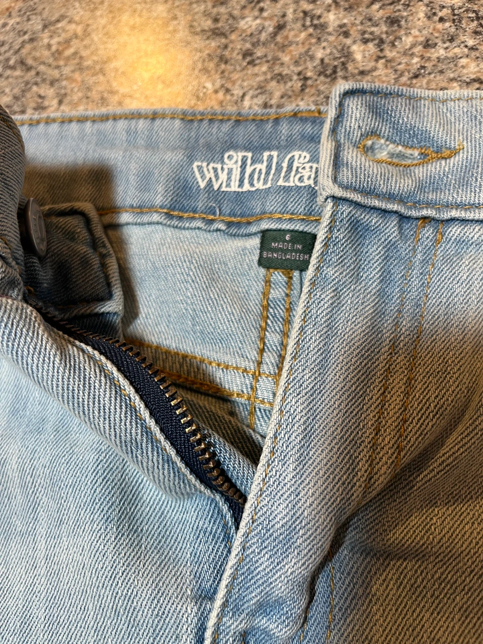 Wild Fable Light Wash Distressed Denim Skirt Size 6 - photo 3