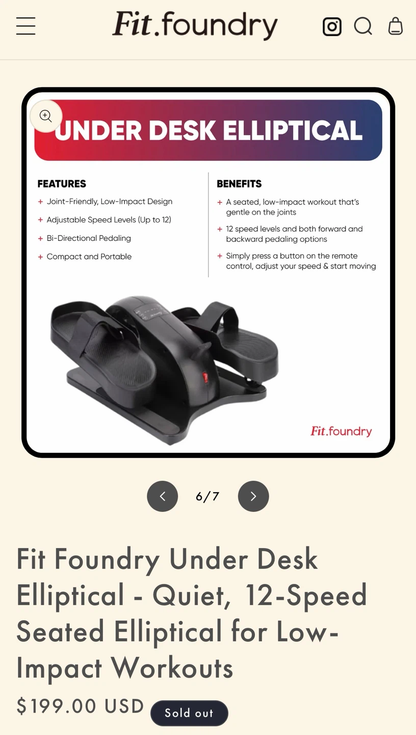 Fit Foundry Under Desk Elliptical