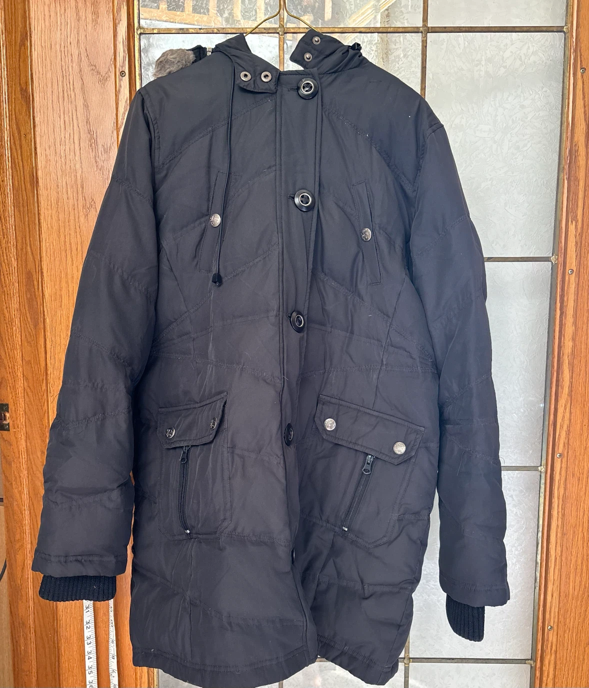 Reitmans Black Winter Parka Jacket (wear on hood)