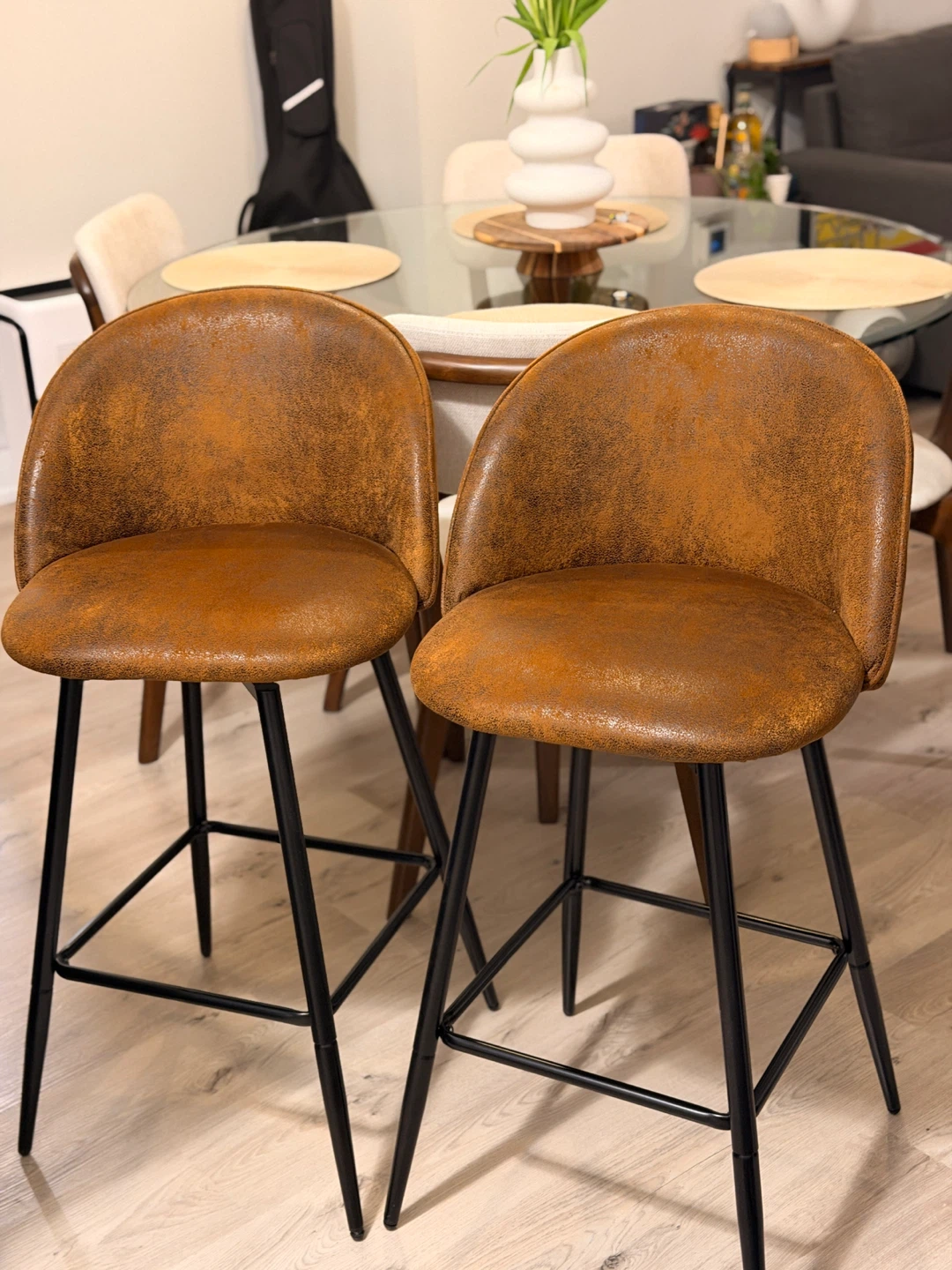 Set of 2 Swivel Bar Stools