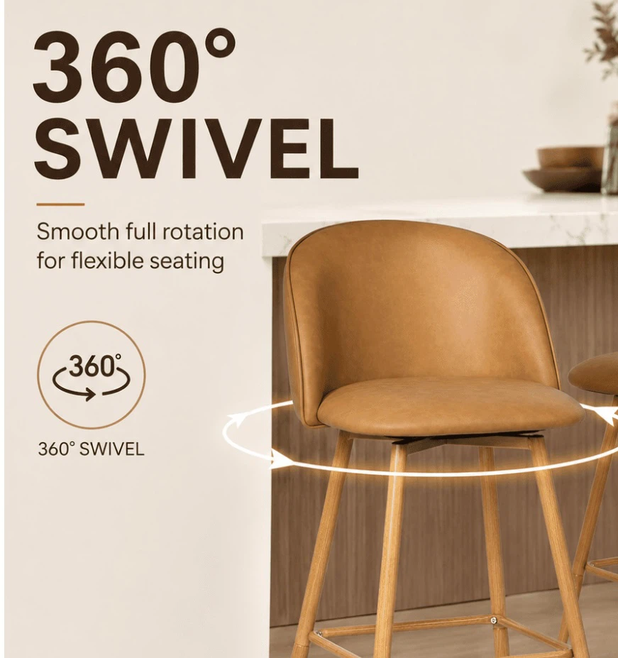 Set of 2 Swivel Bar Stools - photo 3