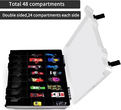 48-Compartment Toy Car Storage Case