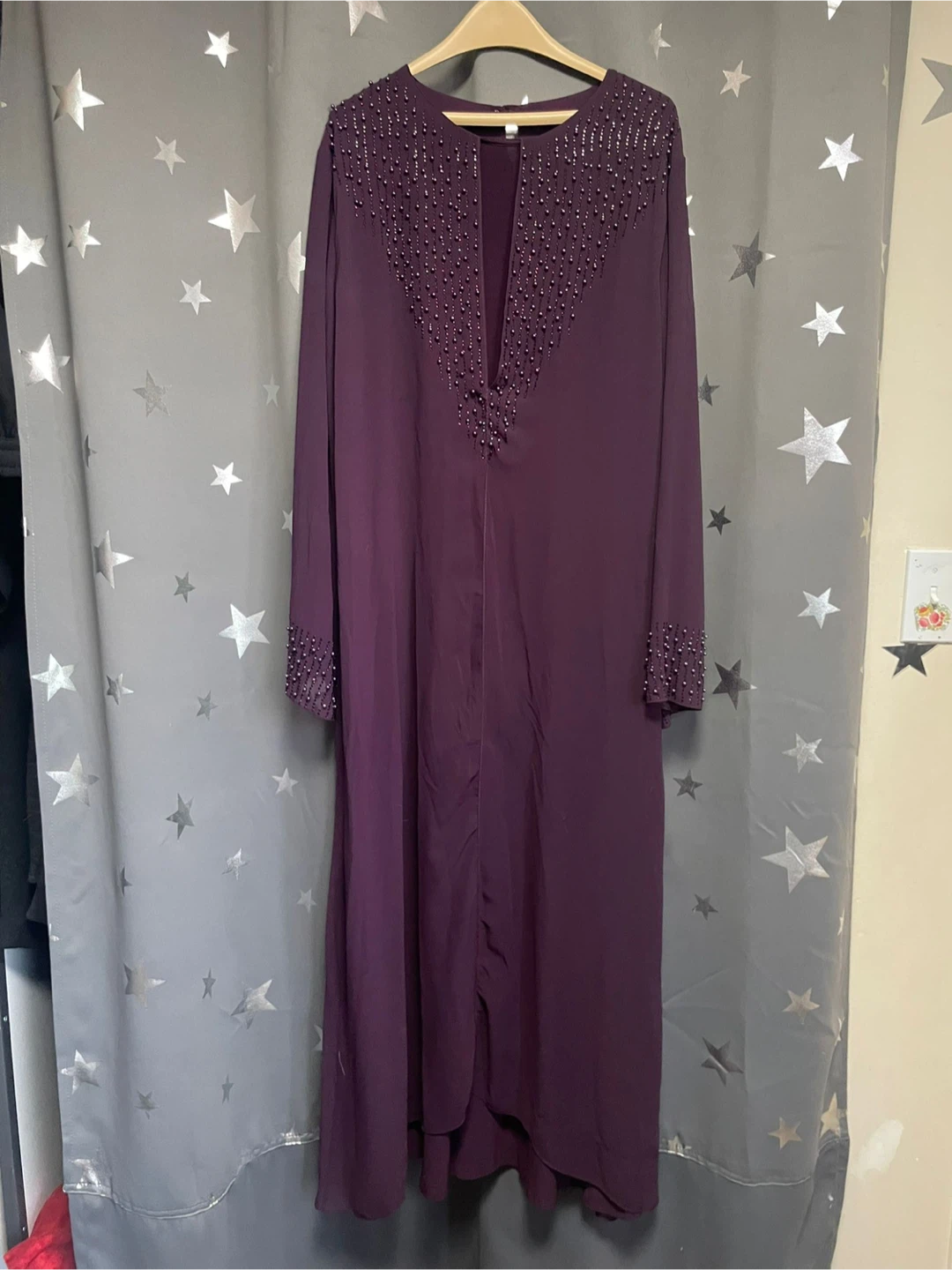 Purple Beaded Maxi Abaya - photo 2