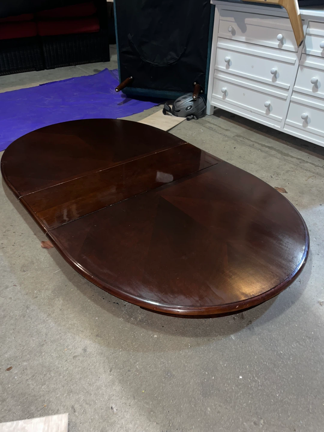 Dark Wood Oval Dining Table - photo 3