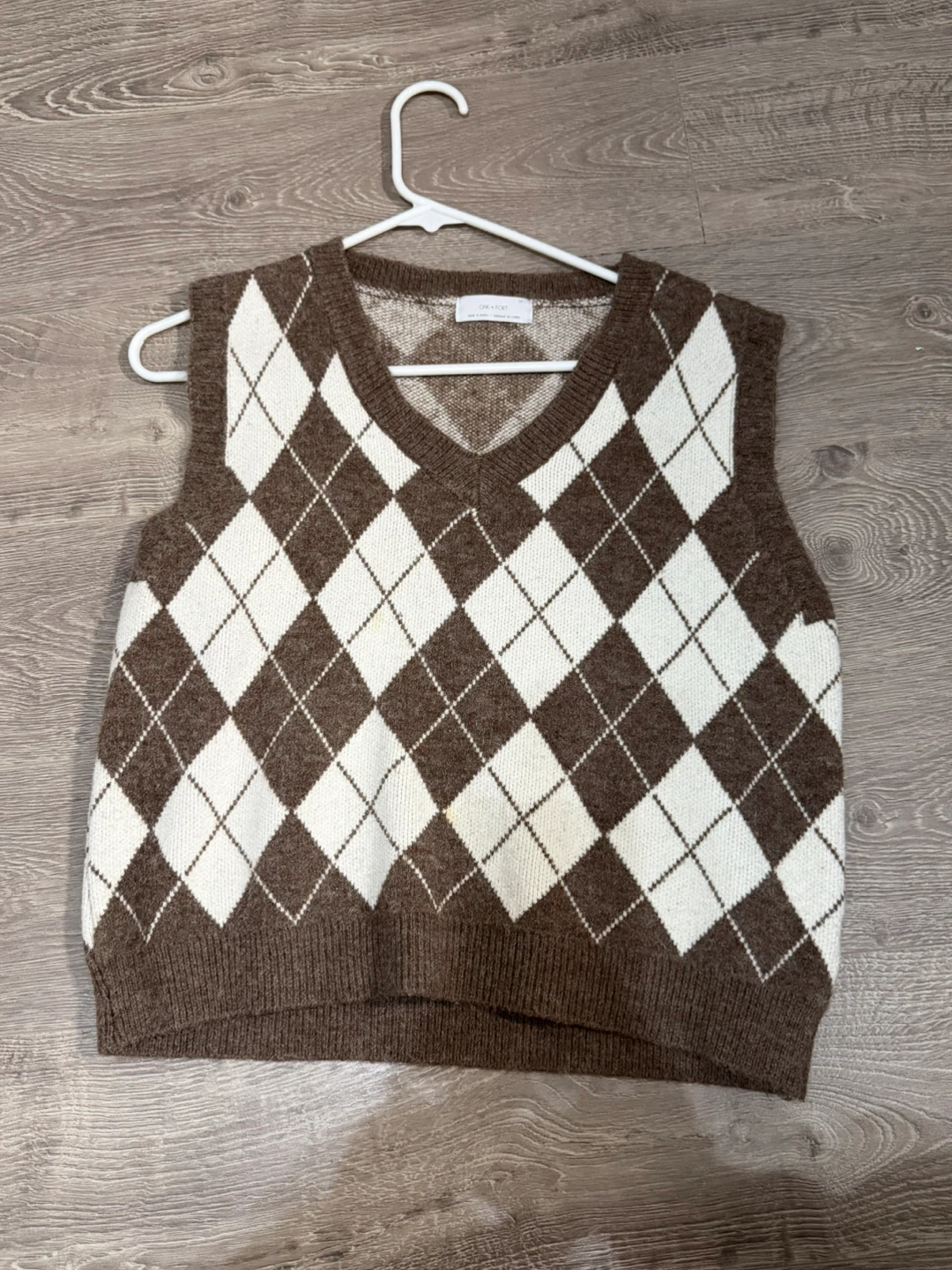 Oak + Fort Argyle Sweater Vest