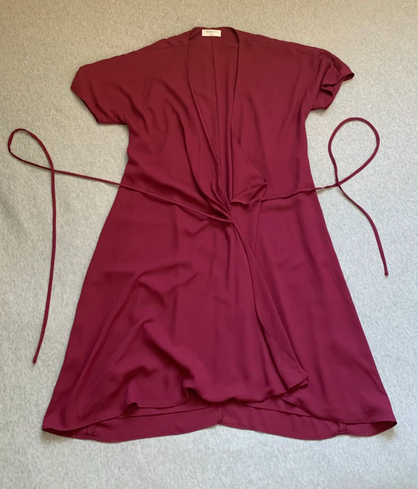 Babaton Wrap Dress - Burgundy - Size Small