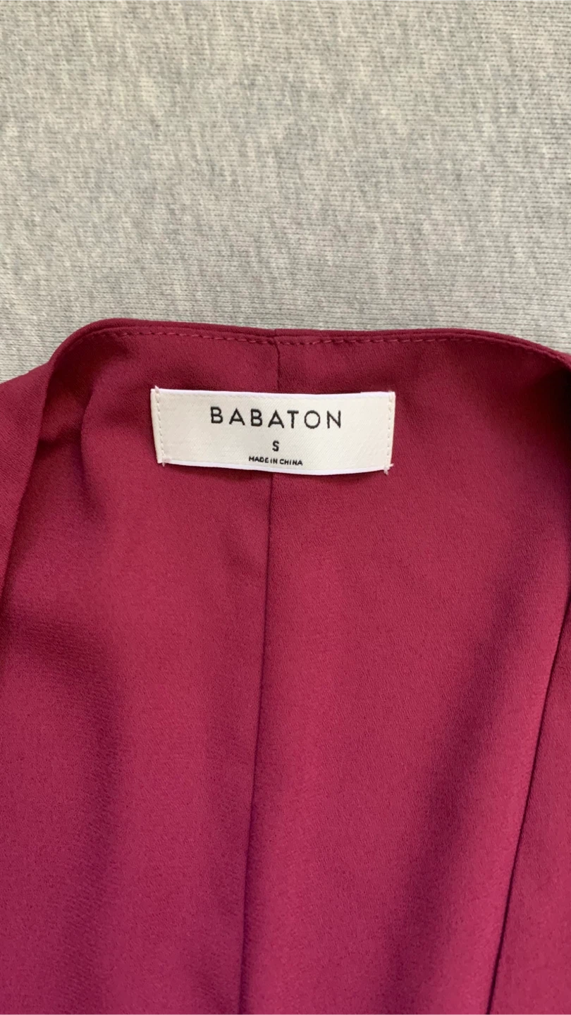 Babaton Wrap Dress - Burgundy - Size Small - photo 3