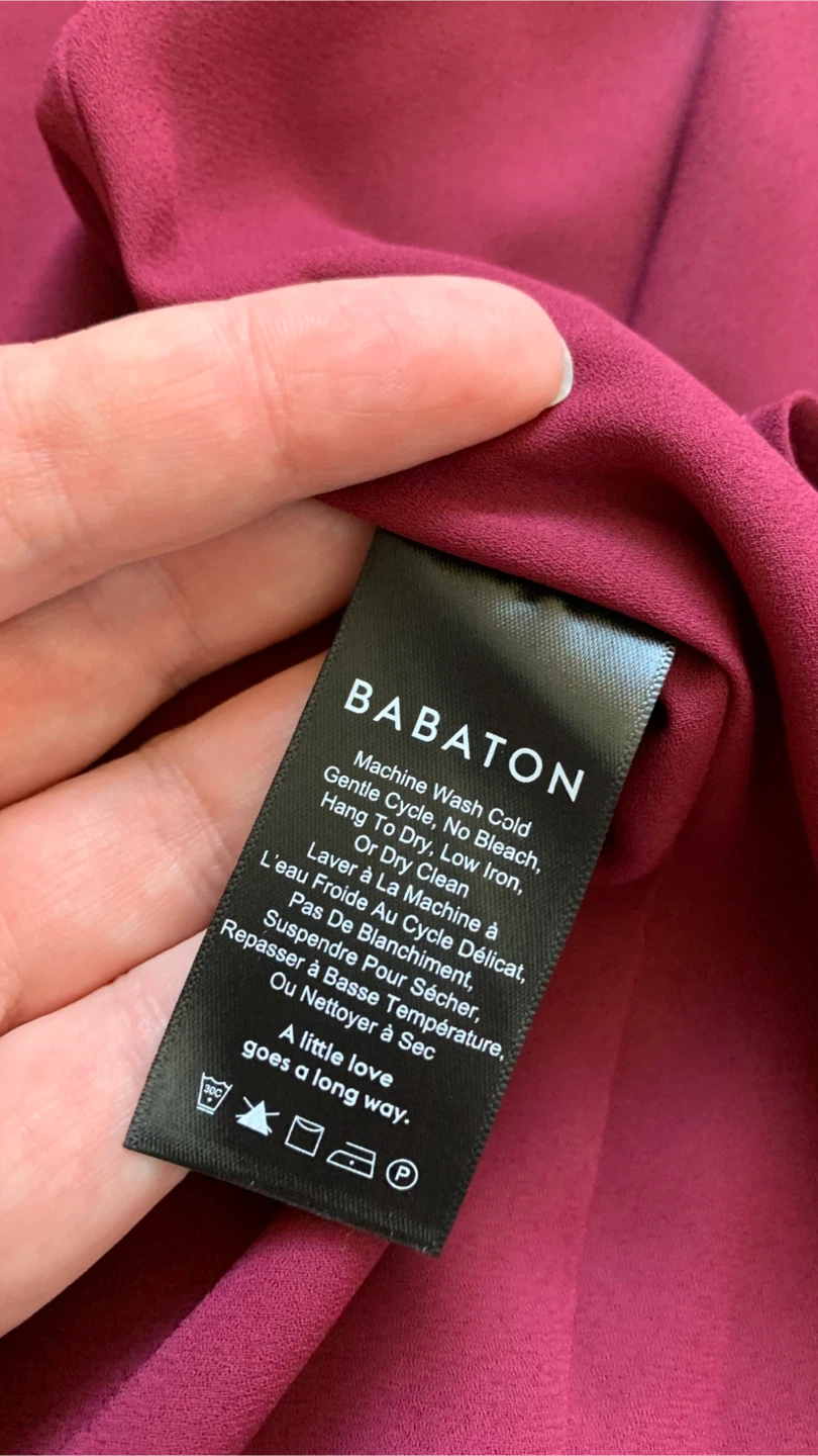 Babaton Wrap Dress - Burgundy - Size Small - photo 4