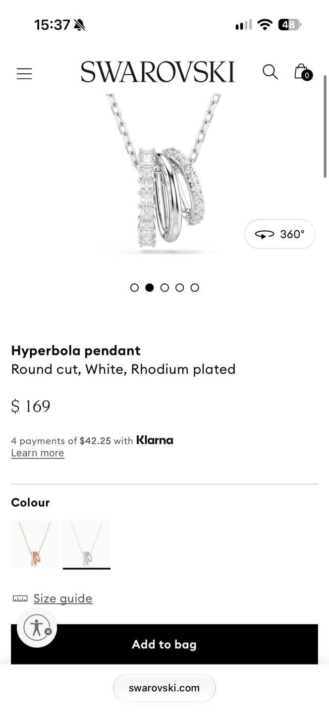 Swarovski Hyperbola Pendant Necklace