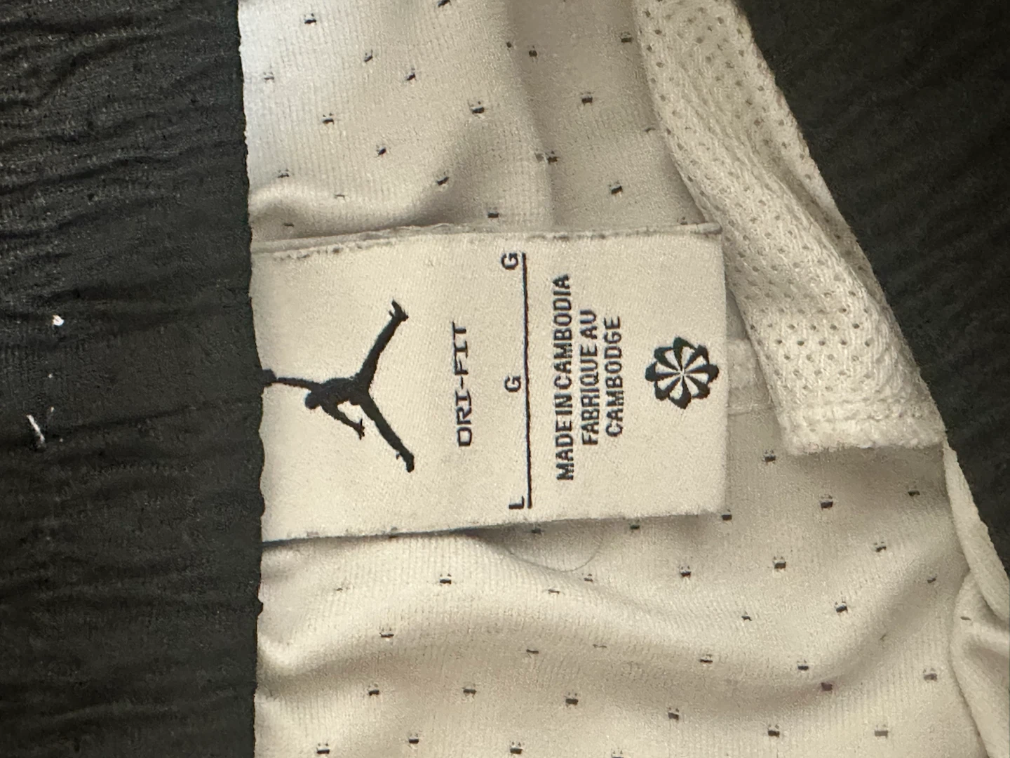 Jordan Dri-FIT Basketball Shorts - White/Black - Size Large - photo 3