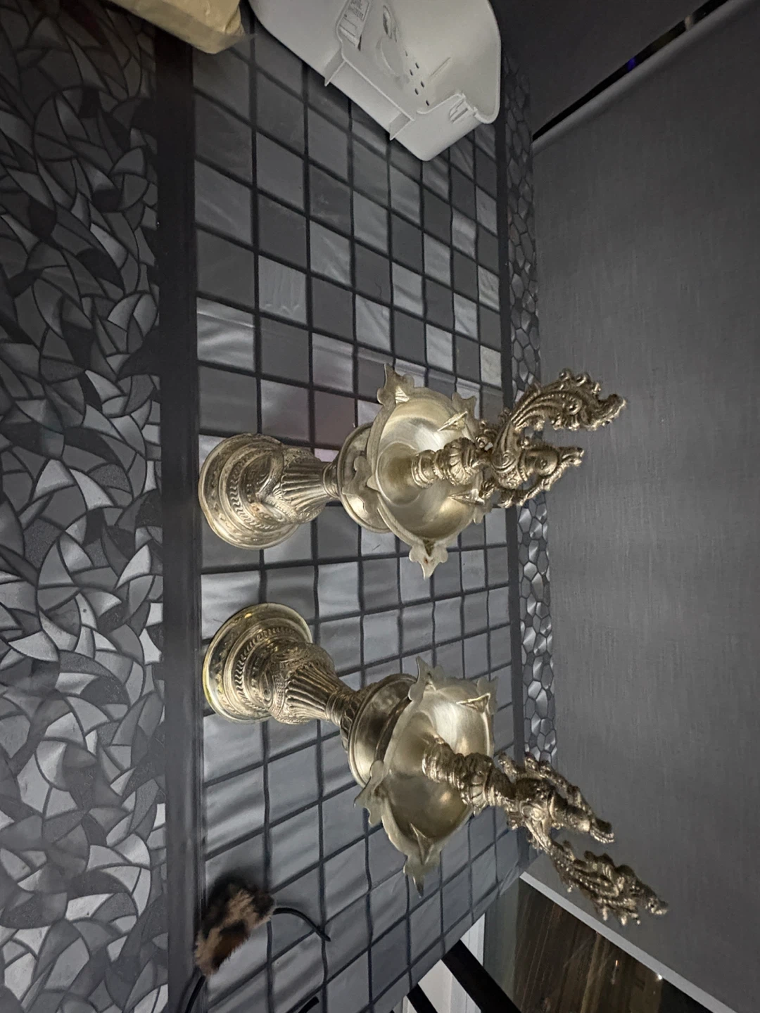 Pair of German silver Peacock Diya Lamps - photo 2