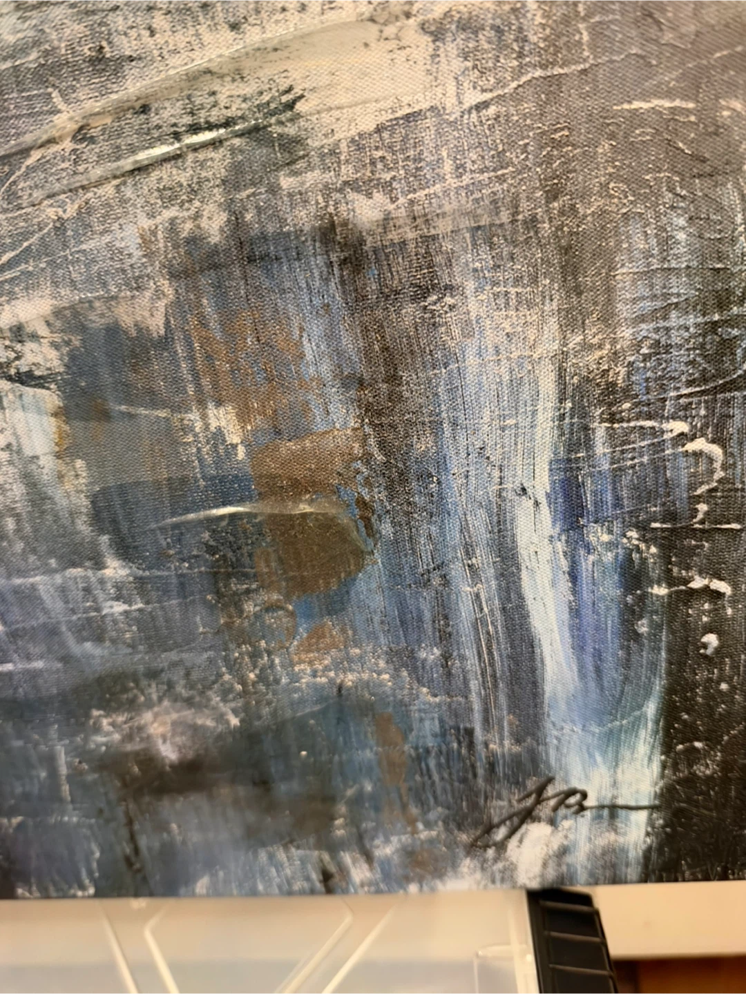 Abstract Cityscape Oil Painting on Canvas - photo 2