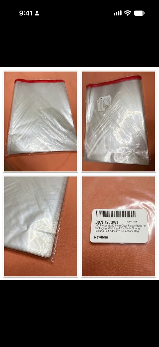 100 Pack Self-Adhesive Clear Plastic Bags - photo 2