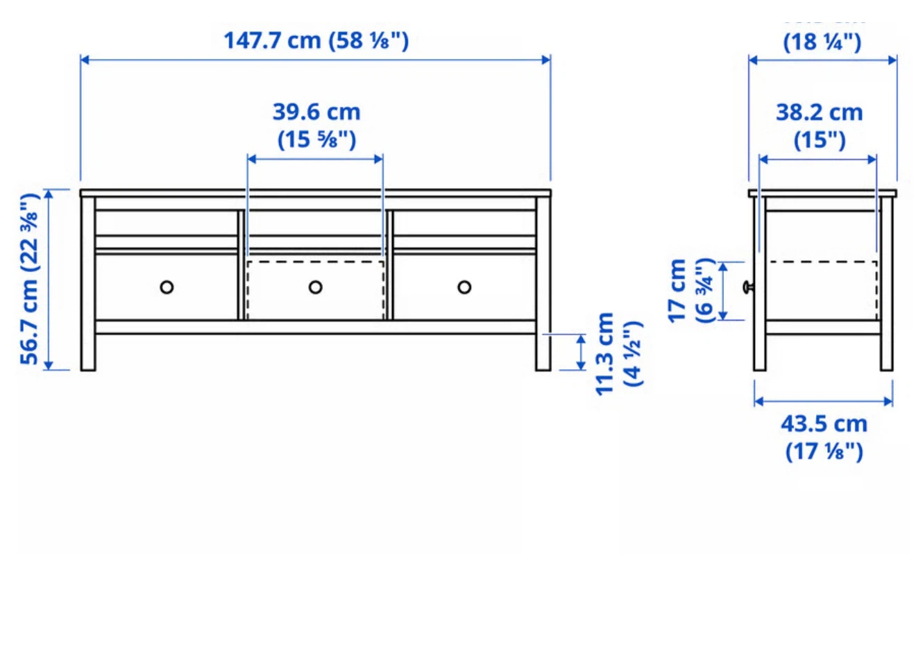 IKEA HEMNES Black-Brown TV Bench - photo 2