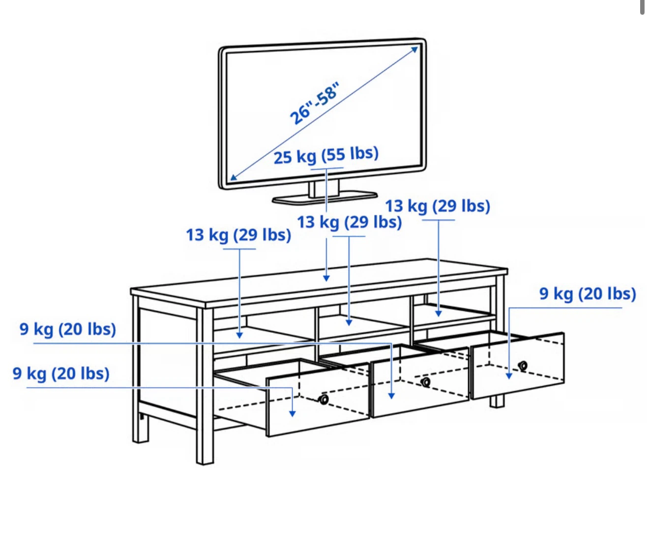 IKEA HEMNES Black-Brown TV Bench - photo 3