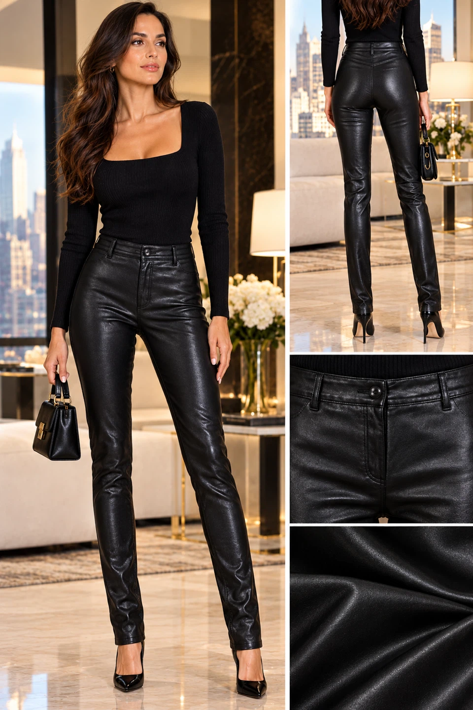 Wilfred Free Black Faux Leather Pants