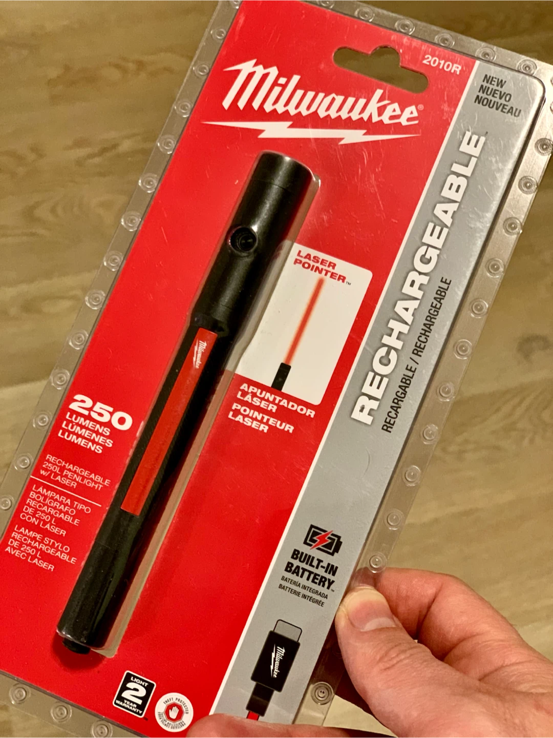 Milwaukee 250 Lumens Rechargeable Penlight with Laser