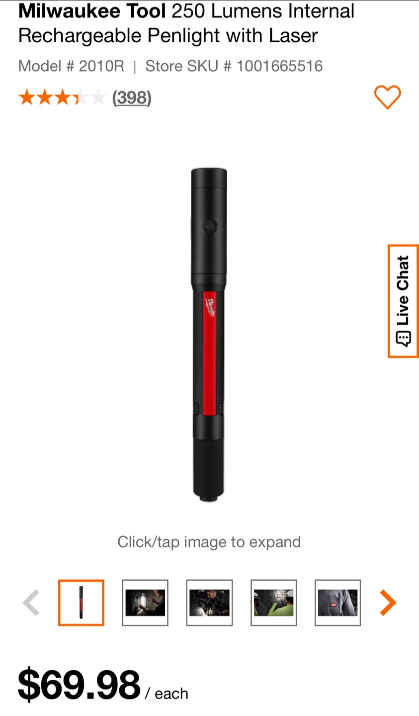 Milwaukee 250 Lumens Rechargeable Penlight with Laser - photo 4
