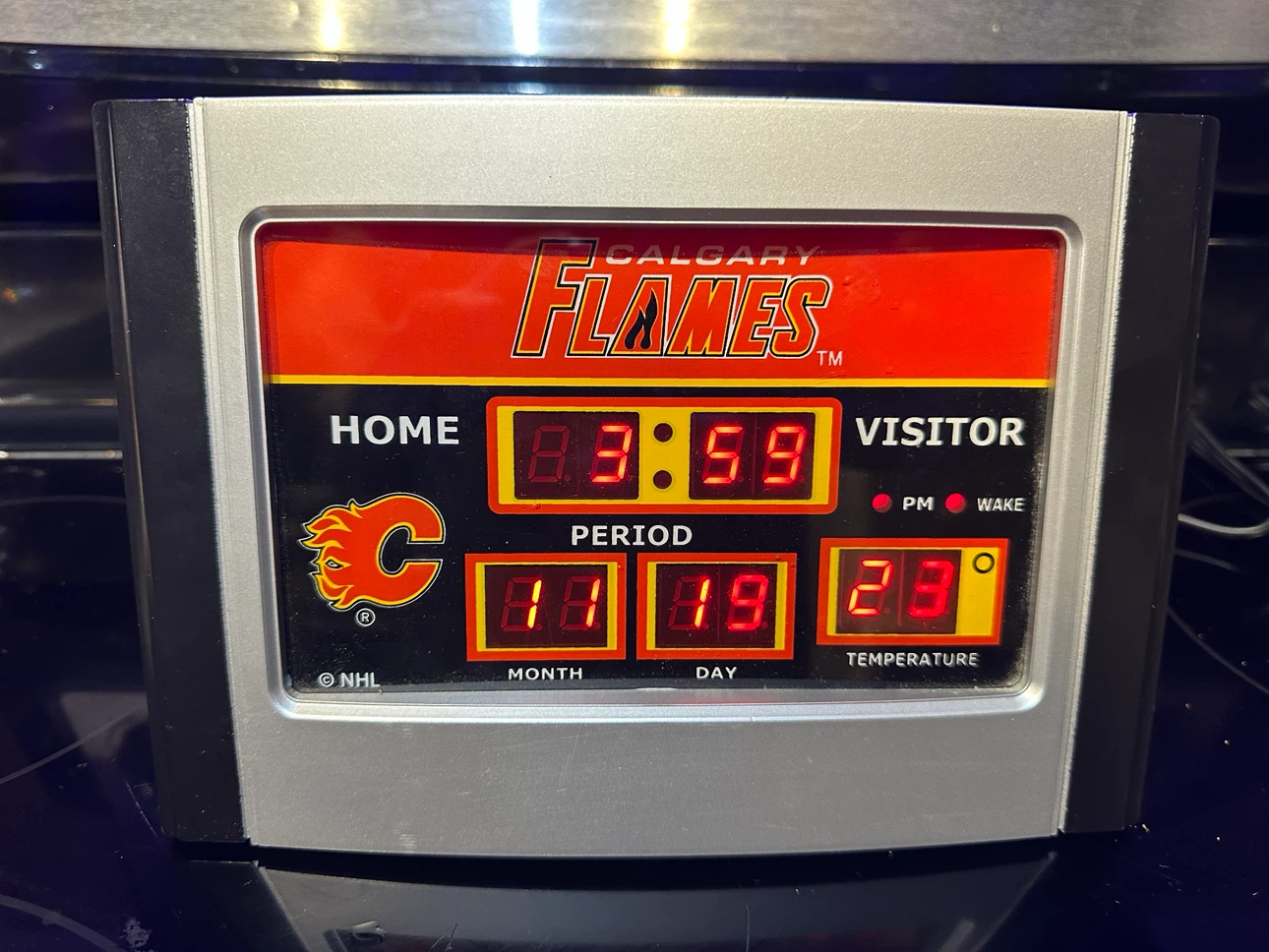 Calgary Flames NHL Digital Scoreboard Clock