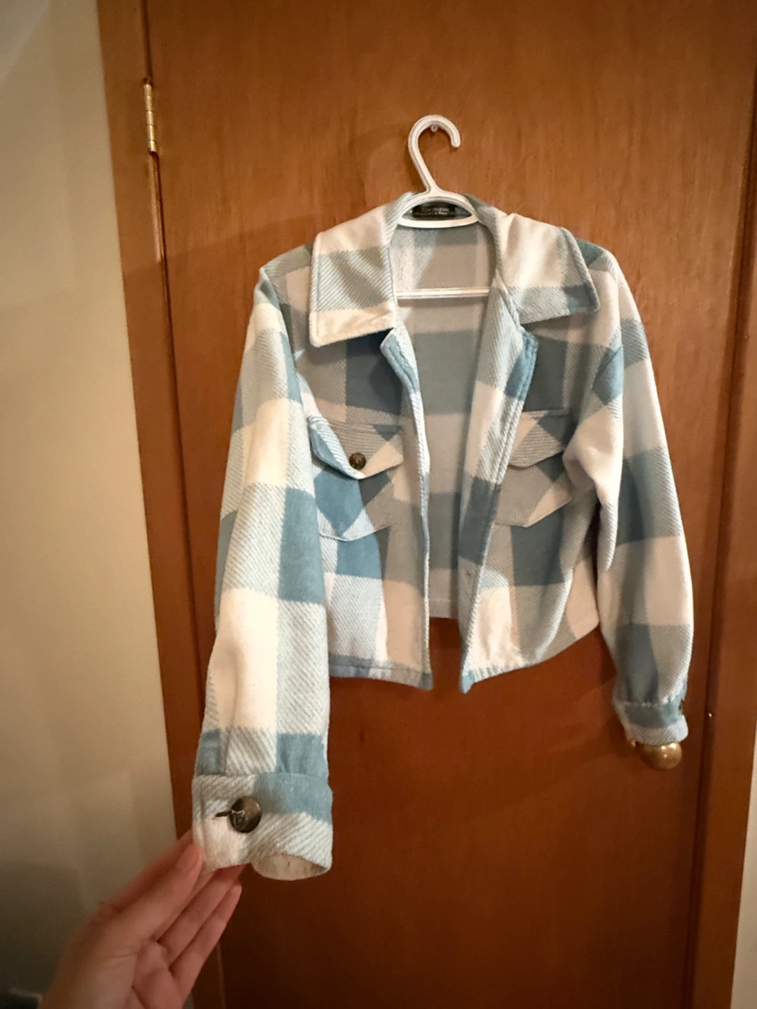 New Favori Collection Plaid Shacket Blue and White - photo 2